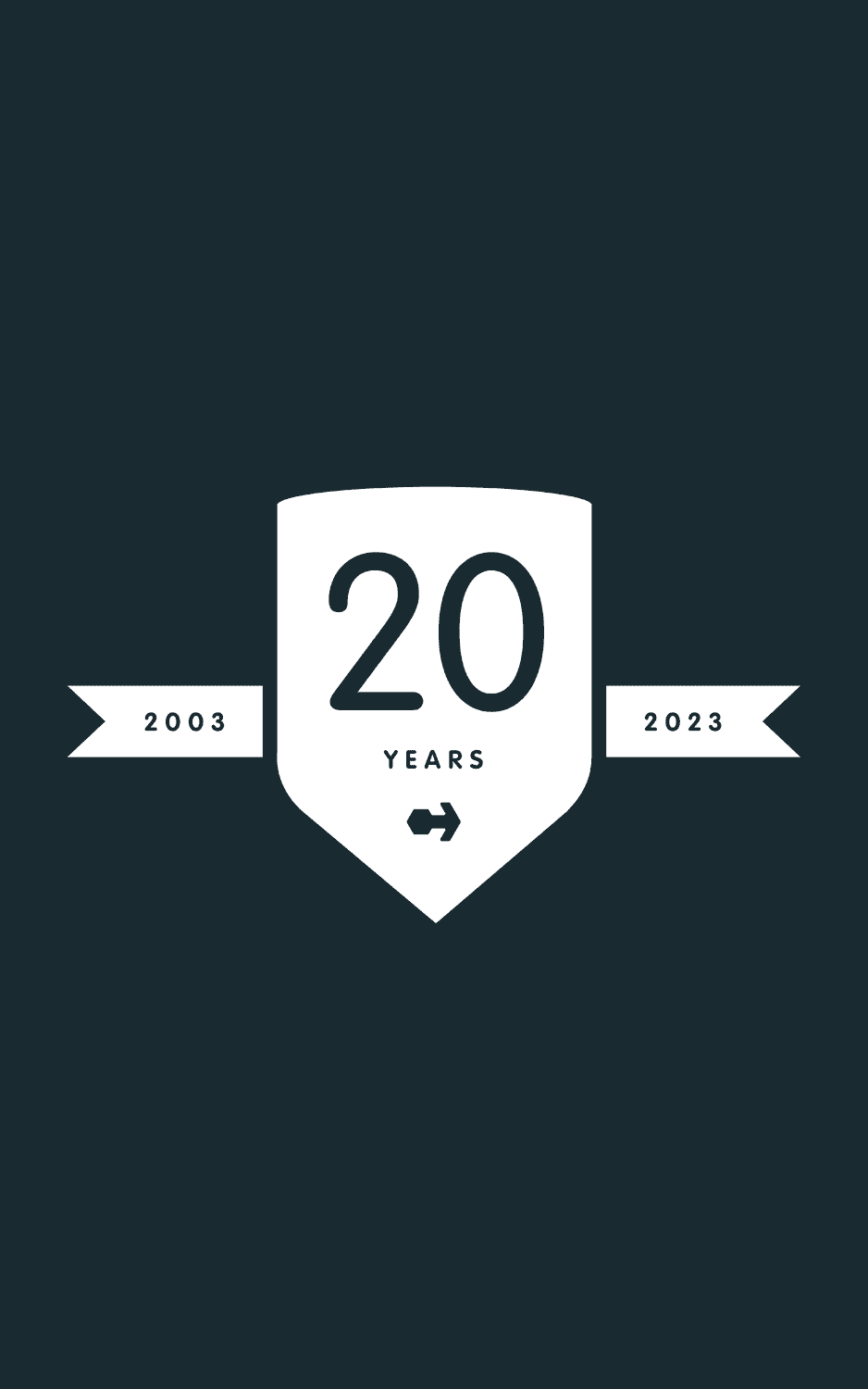 A 20 year badge for CauseLabs anniversary in 2023.