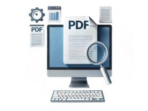 An illustration of an optimized PDF on a computer screen.