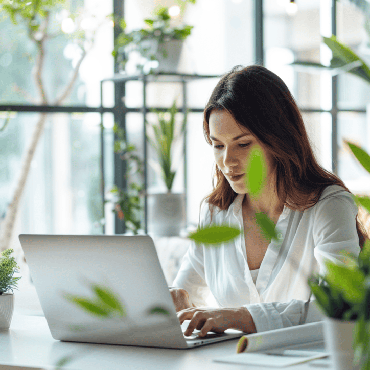 A professional woman in a clean modern office. Featured image for the post: How Do Website Care Plans Keep Your Website in Top Shape?