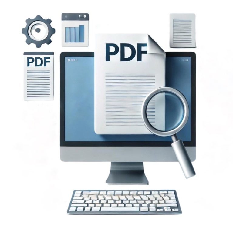 An illustration of an optimized PDF on a computer screen.